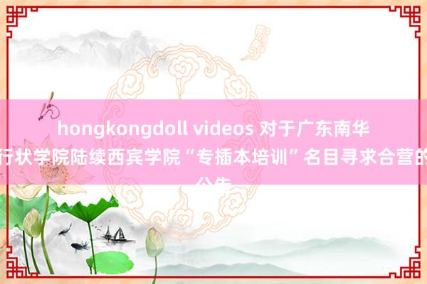 hongkongdoll videos 对于广东南华工商行状学院陆续西宾学院“专插本培训”名目寻求合营的公告