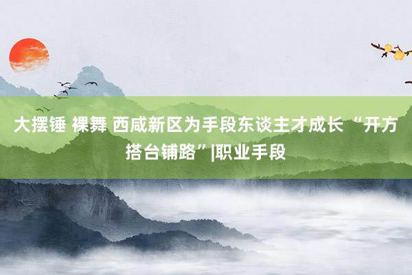 大摆锤 裸舞 西咸新区为手段东谈主才成长 “开方搭台铺路”|职业手段