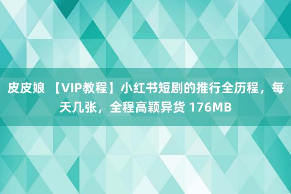 皮皮娘 【VIP教程】小红书短剧的推行全历程，每天几张，全程高颖异货 176MB