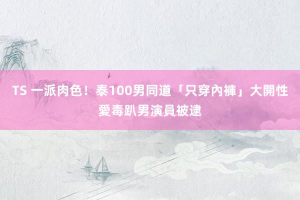 TS 一派肉色！泰100男同道「只穿內褲」大開性愛毒趴　男演員被逮