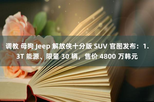 调教 母狗 Jeep 解放侠十分版 SUV 官图发布：1.3T 能源、限量 30 辆，售价 4800 万韩元