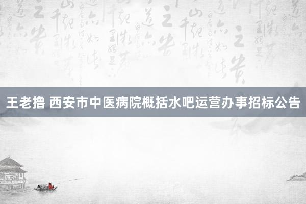 王老撸 西安市中医病院概括水吧运营办事招标公告